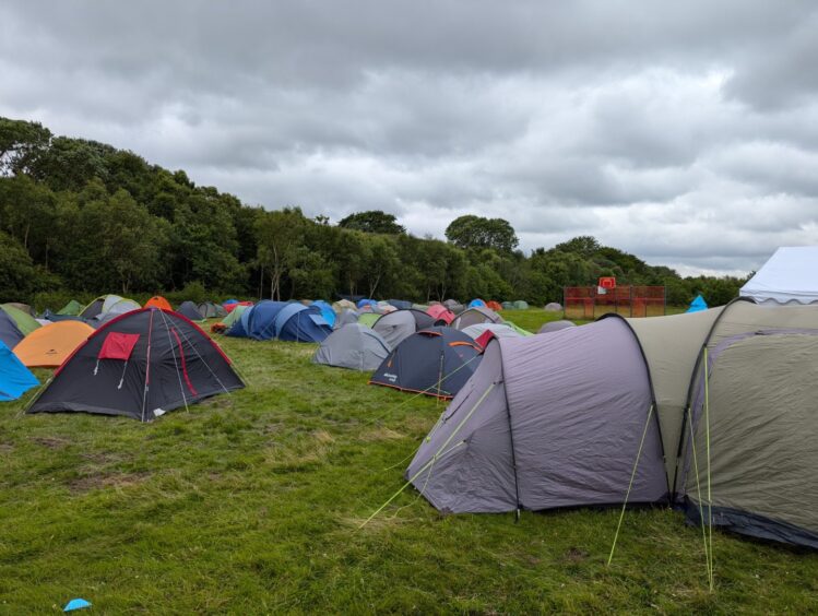 A sea of tents dot the landscape of St Fittick's Park.