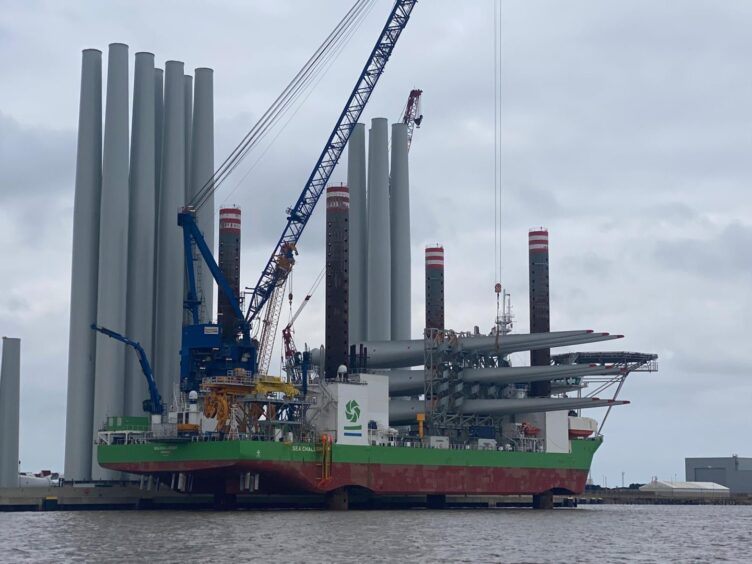 Blades being shipped from Siemens Gamesa's Hull factory, where workers are being balloted for potential strike action.