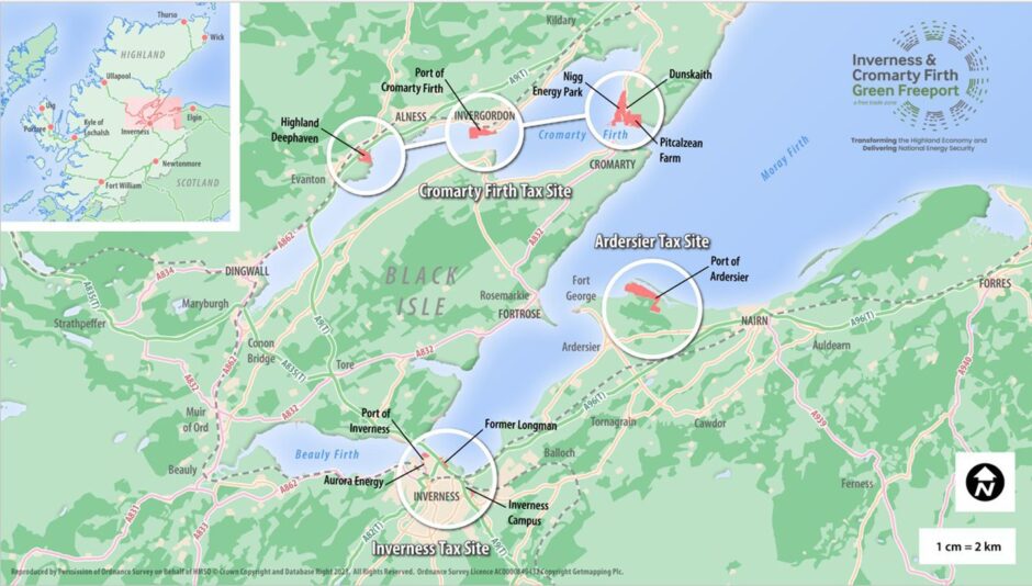 Inverness and Cromarty Firth Green Freeport map