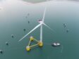 A floating offshore wind turbine at Flotation Energy's Kincardine wind farm.