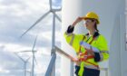 female engineer at a wind farm