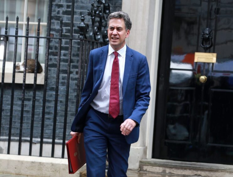 Secretary of State for Energy Security and Net Zero, Ed Miliband leaves Number 10 Downing street.