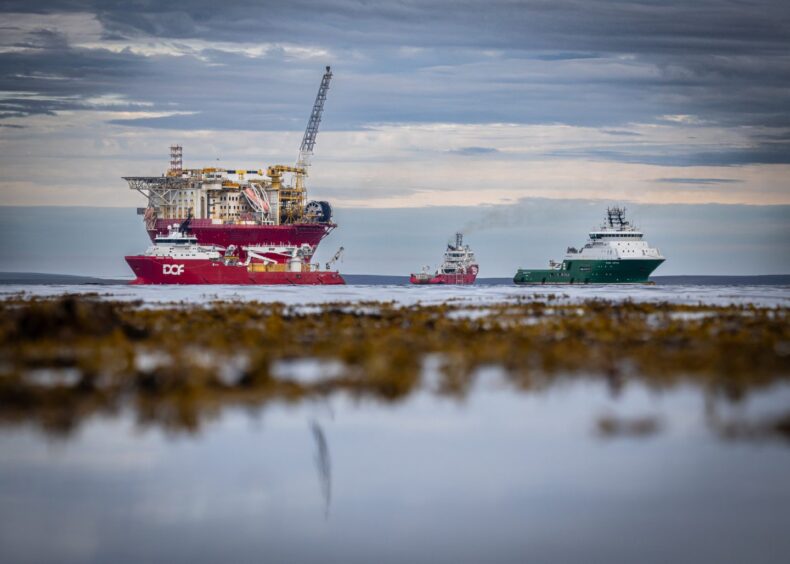 The Western Isles FPSO, which is set to be used in the Greater Buchan Area development, coming into port in Orkney.