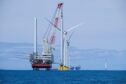 Wind turbine installation at the Moray West wind farm in the Moray Firth.