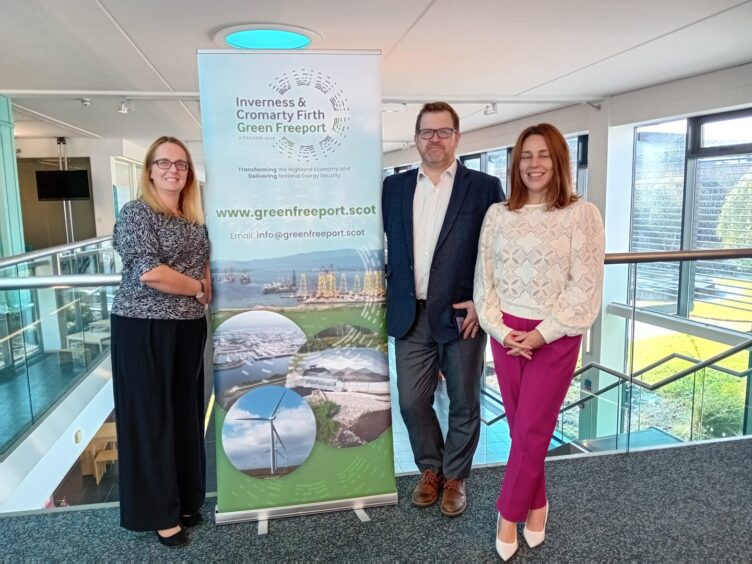 Left to right: Alli Vass, ICFGF chief executive Calum MacPherson and director of economic development and advancement at the UHI Kirsteen Adams