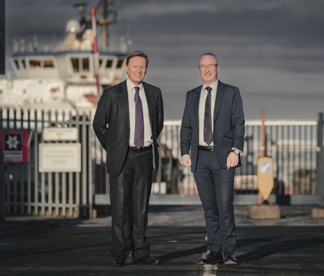 Former Forth Ports CEO Charles Hammond and Forth Ports CEO Stuart Wallace.