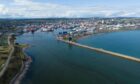 Aerial view of Aberdeen Harbour.