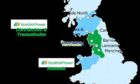 A map of Electricity North West and ScottishPower's assets.