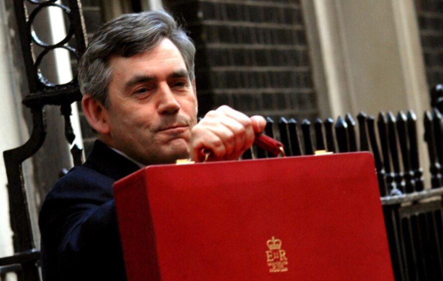 Mandatory Credit: Photo by Daniel Lynch/Shutterstock (1872677jf)
The Budget 2007. Chancellor of the Exchequor Gordon Brown Outside Number 11 Downing Street
Various - 2007