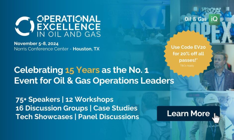 Operational excellence in oil and gas summit poster.