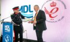 Lord-Lieutenant for Aberdeenshire Alexander (Sandy) Manson presents Derek Smith CEO of Maritime Developments ltd (MDL) with with a King?s Award for Enterprise in the International Trade