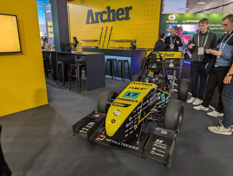 The Archer Formula Student car on the show floor of ONS.