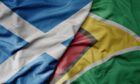 Scottish and Guyanese flags