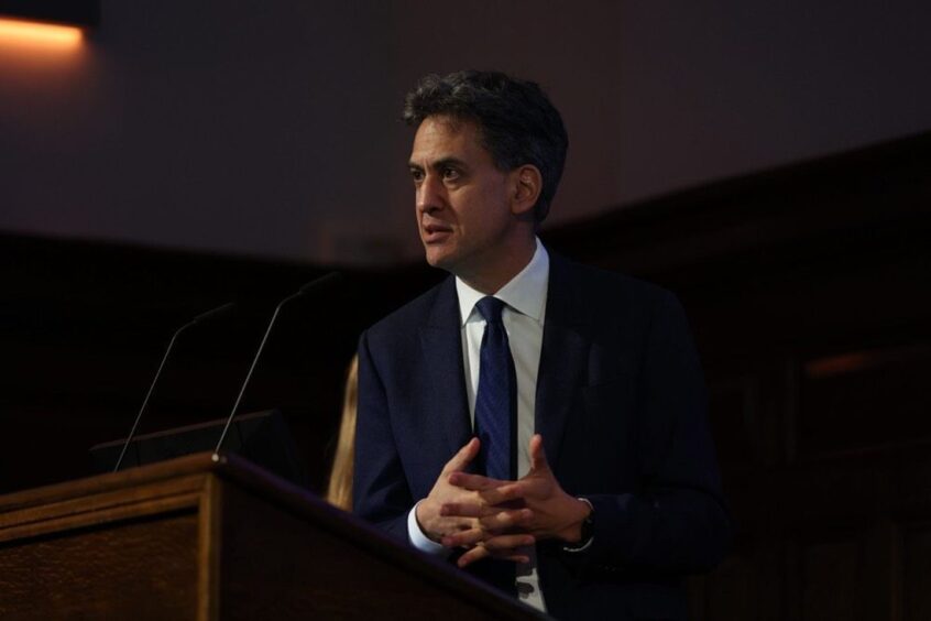 UK energy secretary Ed Miliband speaking at the Energy UK conference in London.