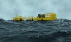 Render of WEDUSEA OceanEnergy OE35 wave energy device, due to launch in UK in summer 2025.