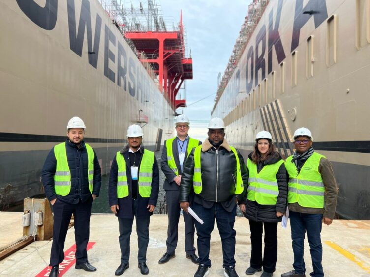 Transoceanic and Ace executives visit Karpowership's Turkish yard.