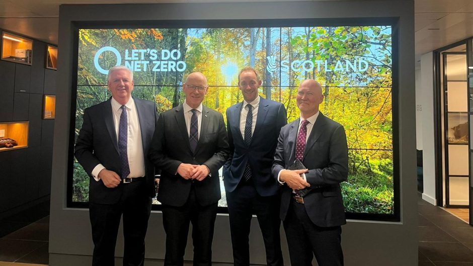 Scottish First Minister John Swinney, second from left, with Highview Power executives including CEO Richard Butland, second from right, in London.