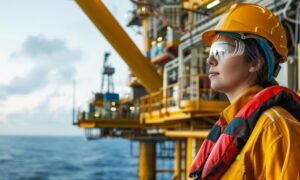 worker on an oil rig