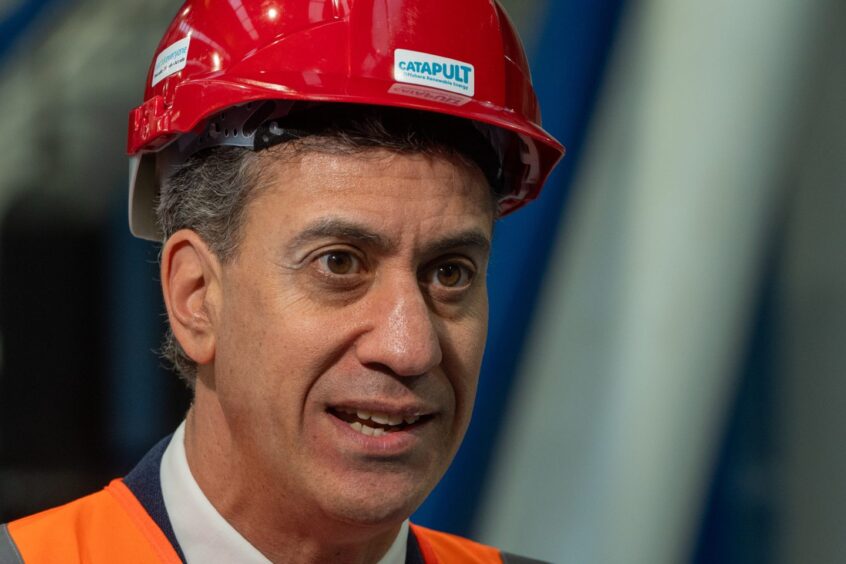 Energy secretary Ed Miliband during a visit to the Floating Wind Innovation Centre (FLOWIC) in Aberdeen.