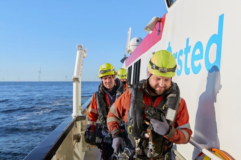 engineers at an orsted offshore wind farm