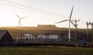 ScottishPower's Carland Cross wind farm and grid infrastructure.