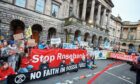 StopRosebank campaigners hosted a rally on the streets of Edinburgh on 12/11/2024. Picture shows; Rosebank protests.