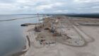 Work building the quay walls at Ardersier Port