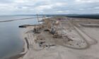 Work building the quay walls at Ardersier Port