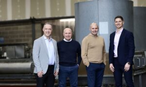 L to R: Scott Martin, CEO, Glacier Energy; Philip and Mark Riches from AGS; Kenny Erskine, operations director, Glacier Energy.