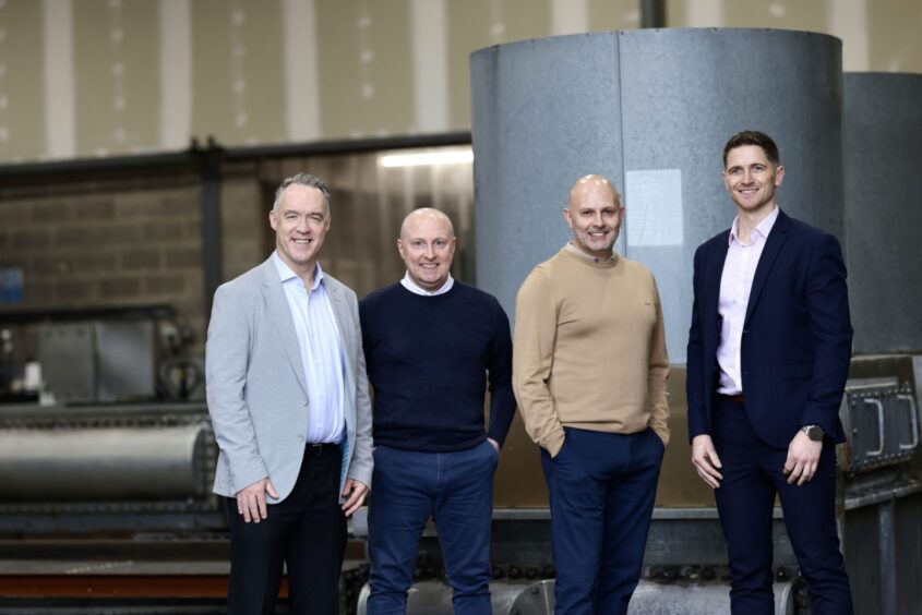 L to R: Scott Martin, CEO, Glacier Energy; Philip and Mark Riches from AGS; Kenny Erskine, operations director, Glacier Energy.