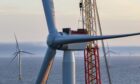 The final wind turbine going up at Ocean Winds Moray West offshore wind farm.