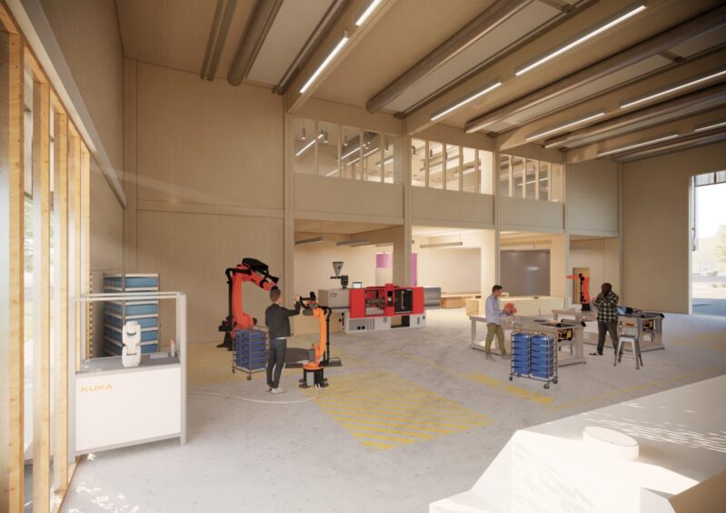 Artists impression of interior of EnergyWorks building at Aberdeen's Energy Transition Zone.