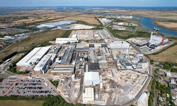 Arial image if industrial cluster near Sittingbourne, Kent