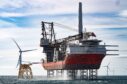 Wind turbines being installed at the Beatrice offshore wind farm.