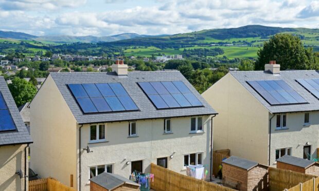 Solar panels on rooftops of new housing in Cumbria. Cumbria. Image: CPRE