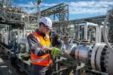 A worker on an energy project in the Humber region