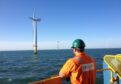 Proserv worker at offshore wind farm.