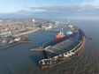 Aerial view of Lowestoft port