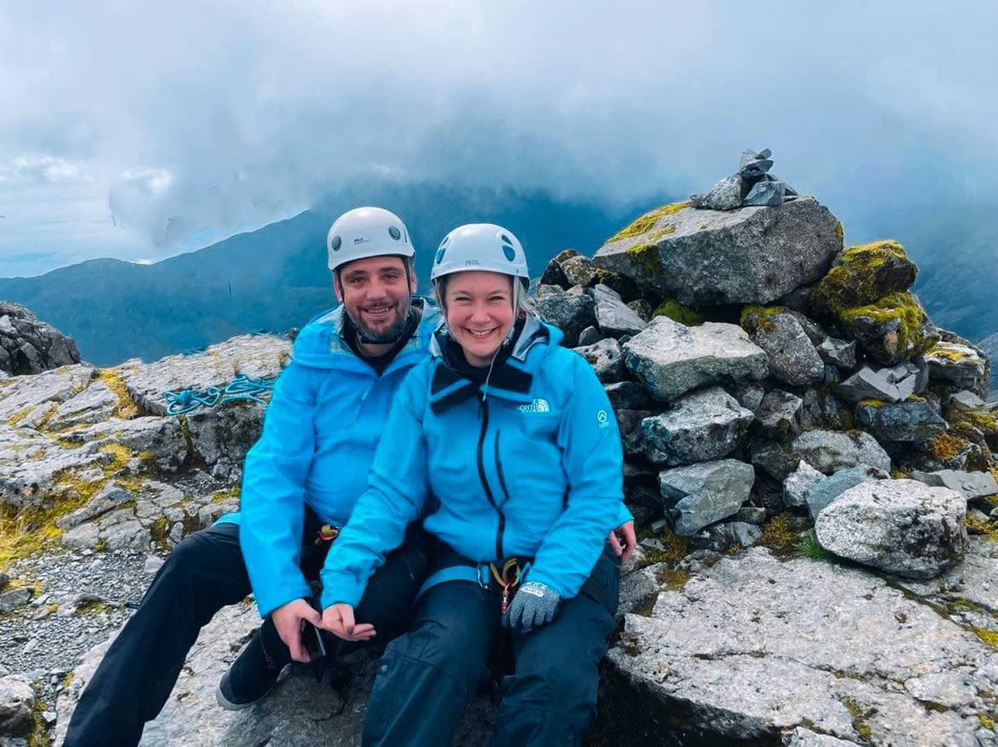 Bryony Revell with partner Allan Basil in Skye.