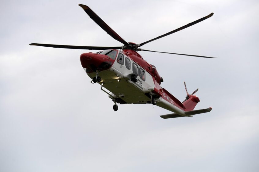 File photo of a coastguard helicopter arriving at Aberdeen Royal Infirmary. Image: Kath Flannery/DC Thomson.