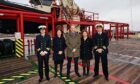 North Star's Grampian Tweed Masters Michael Dodd and Juan A. Escribano flank North Star CEO Gitte Gard Talmo, ABP?s CCO and regional director Julian Walker, and Kamala Hajiyeva, VP for the Dogger Bank Wind Far.