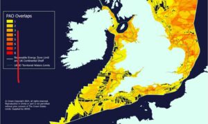 Map of Crown Estate and UKHO map of potential areas of opportunity in UK waters