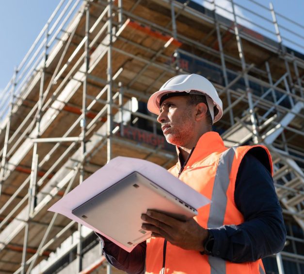 an engineer on a building site