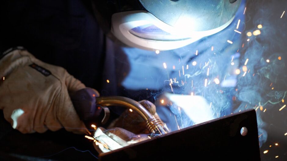 Welder at work.