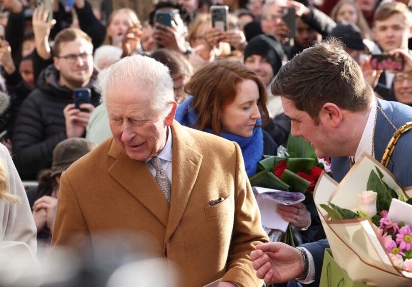 King Charles greeting crowds in Middlesbrough