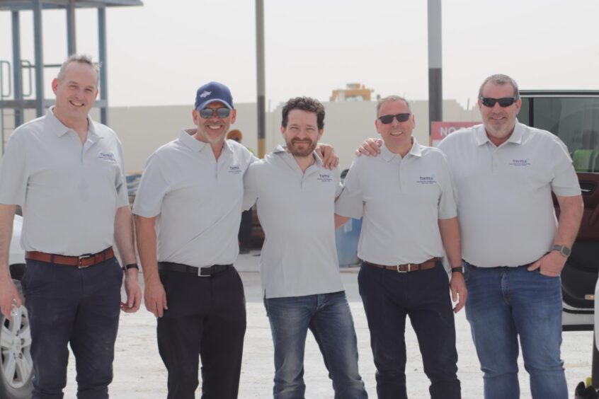 (L-R) Jonathan Parkes (Commercial Director), Halle Aslaksen (CEO), Pierre-Marie Hinden (General Manager - UAE), Mark Walker (CFO) and Simon Tyldsley (COO).