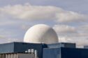 The reactor dome of the Sizewell B nuclear power plant in England.