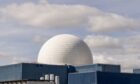 The reactor dome of the Sizewell B nuclear power plant in England.