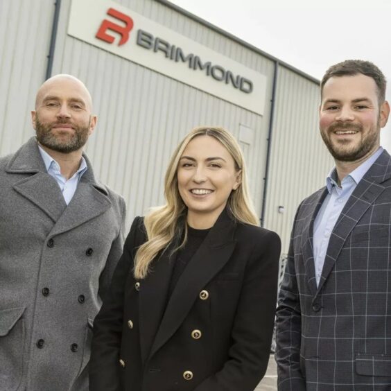 Brimmond sales director Matt Nicoll, business development manager Natalie Wright, and key account lead Calum Thomson.