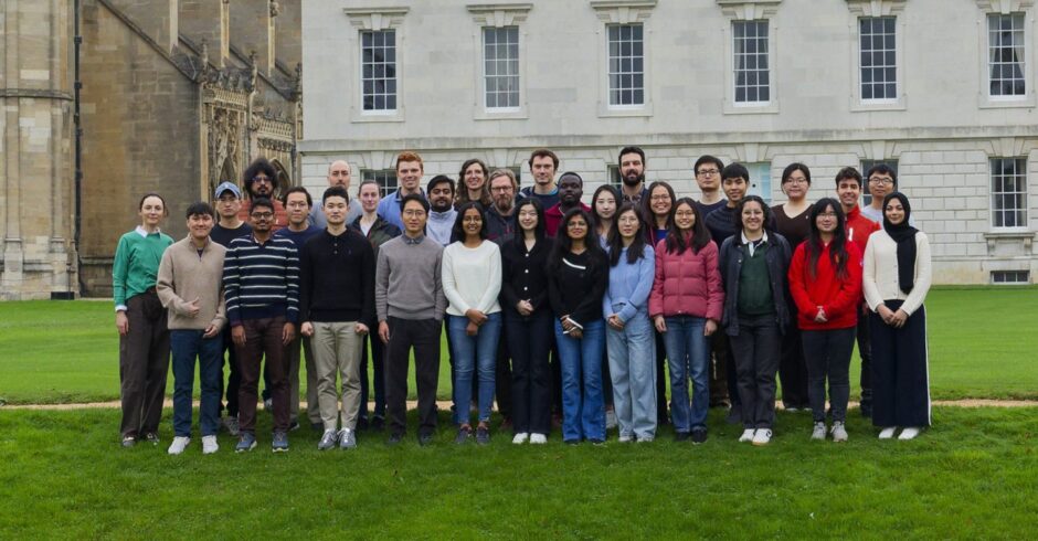 Group photo of the ReisnerLab team. King's College, Cambridge.